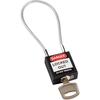 Cadenas de sécurité — Compact à câble, Noir, KD - Clé différente, Acier, 108.00 mm, 1 Boîte